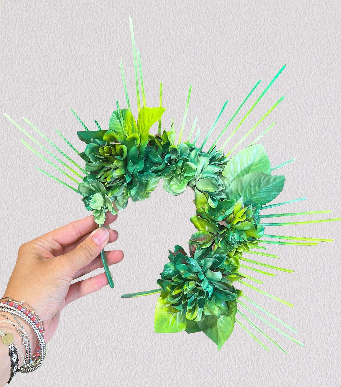 Green Tie Dye Crown